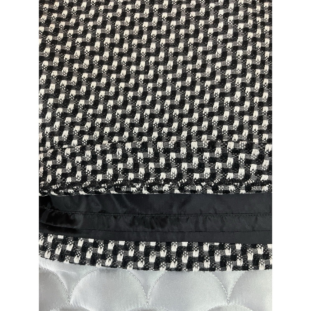 Ann Taylor LOFT Mini Skirt Wool Blend Lined Black and white size 12 Classic - Picture 2 of 6